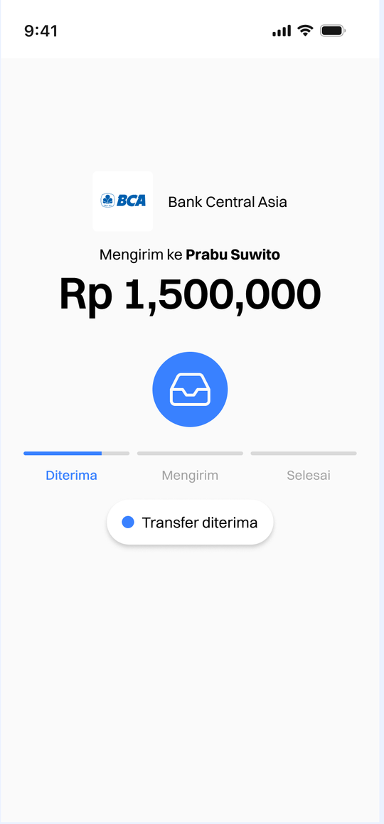 Status transfer pada tahap Diterima