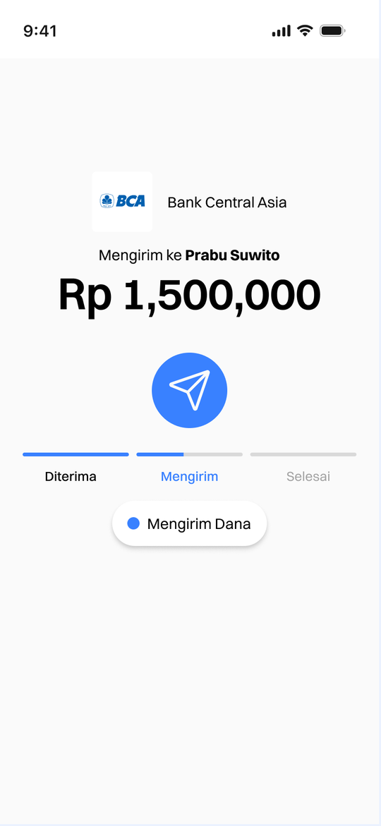 Status transfer pada tahap Mengirim